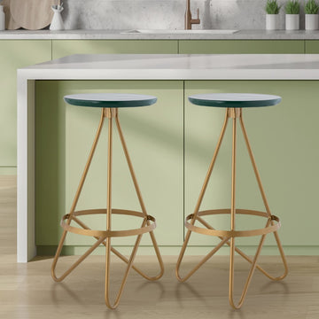 Spiroa 30" Modern Industrial Metal Backless Circular Bar Stool - JONATHAN Y